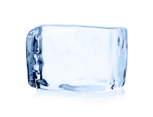 One block of ice isolated on white