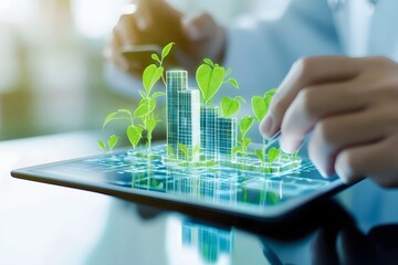 Futuristic Digital Green Hospital with Eco Conscious Sustainable Infrastructure and Data Analysis