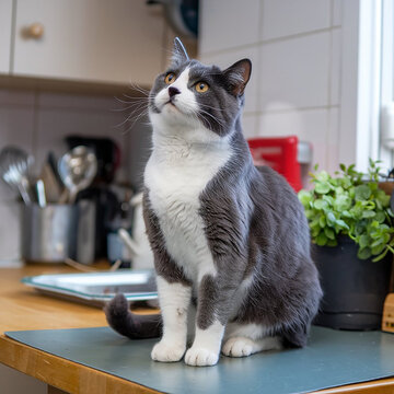 cat on the table-seating a cat-cute cat