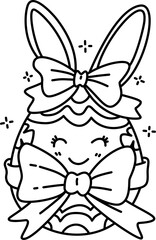 Hand drawn easter egg  cartoon doodle 