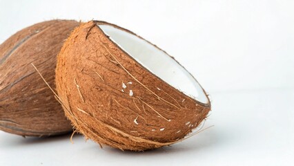 Coconut on White Background
