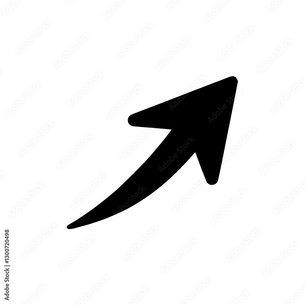 Poster upward arrow icon representing progress or direction in minimalist design style