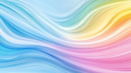 Abstract Rainbow Wave Background: A Serene and Colorful Digital Art