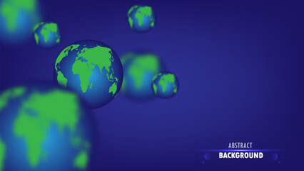 Futuristic technology and Banner concept, Vector illustration of earth globes and dark abstract gradient background
