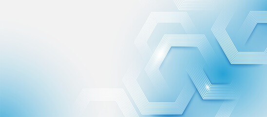 Abstract Blue Hexagonal Technology Background