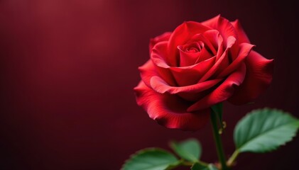 Naklejka premium Perfect Valentine's Day rose, vibrant red, lush petals , macro, closeup, heart