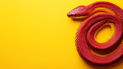 Red and Yellow Snake on Yellow Table