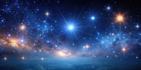 Celestial vastness with twinkling stars and galaxy in the night sky , stars, galaxy