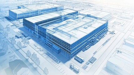Industrial Building Blueprint and Design Concept