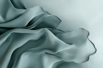 Elegant Draped Teal Silk Fabric Texture Background Soft and Flowing Material Close Up
