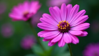 Obraz premium Vibrant purple Osteospermum blooms close-up, showcasing intricate details , texture, summer