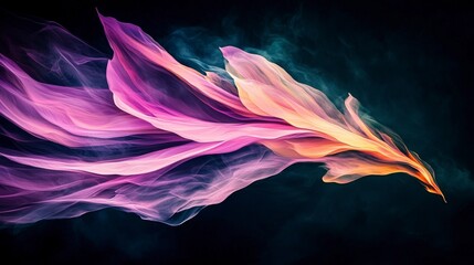 Obraz premium Abstract Swirling Purple Pink Flowing Fabric Art Design
