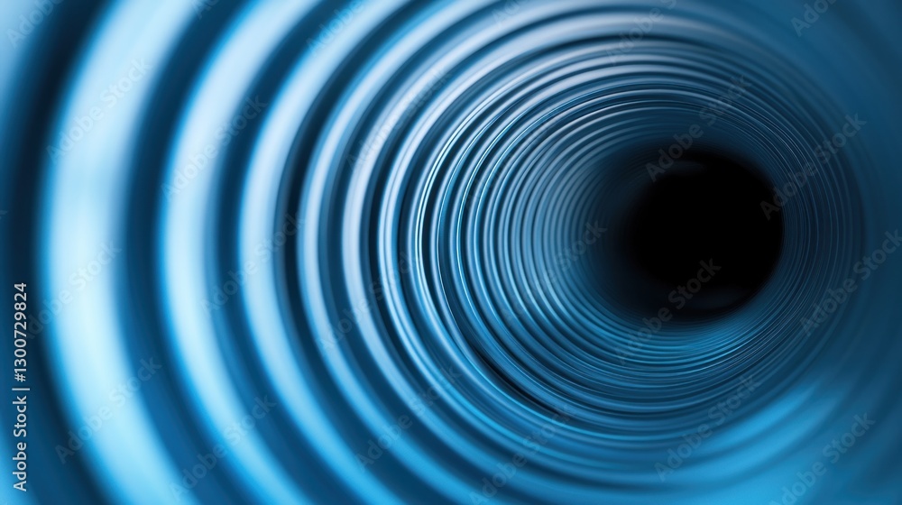 Poster abstract blue spiral vortex: a journey into the depth of color and form