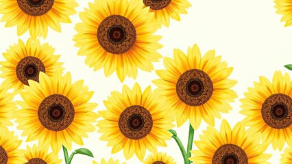 Vibrant Sunflowers Summer Bloom Floral Background Design