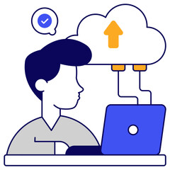 Modern design icon of cloud upload