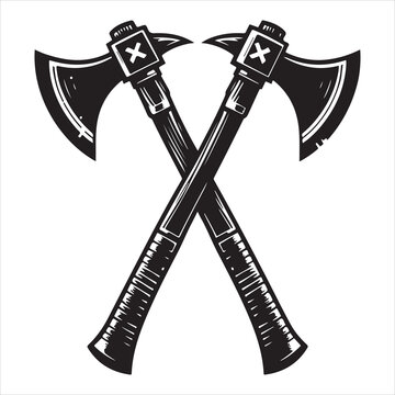 crossed axes black and white clip art preview