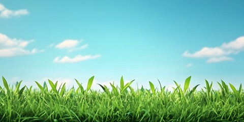 Obraz premium green grass and blue sky