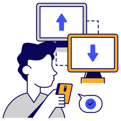 Premium download icon of system transfer