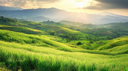 Obraz premium Dramatic Twilight over Mountain Landscapes