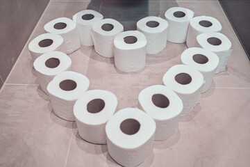 Toilet Paper Rolls Shaped Like Heart