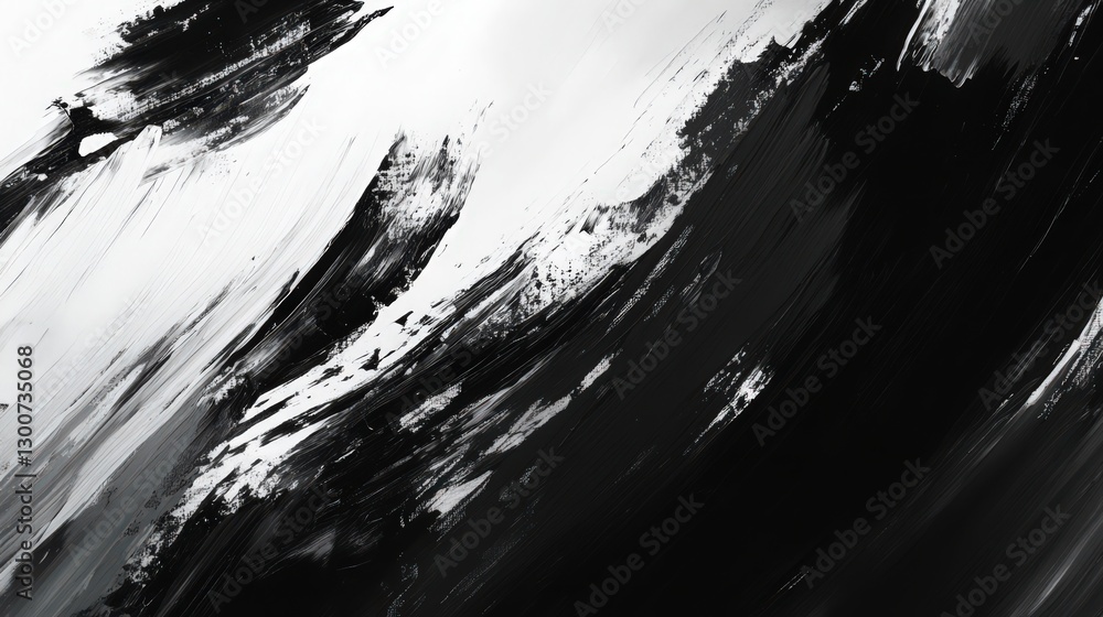 Poster monochromatic abstract swirls: a dynamic display of contrasting ink textures