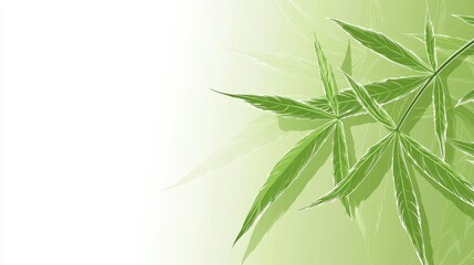 Naklejka premium Green leaves, nature background, botanical illustration, website banner