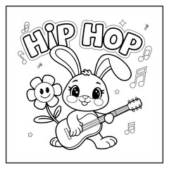 Fototapeta premium Retro Easter Bold and Easy Coloring Book for Kids and Adults