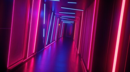Neon Lights Corridor: A Vibrant and Futuristic Passage