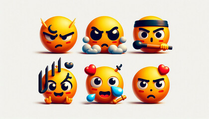 Obraz premium Unseen before—these unique emoticons redefine online expressions.