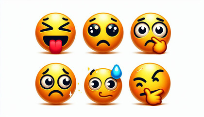 Obraz premium Express every emotion with these fresh and unique digital emoticons