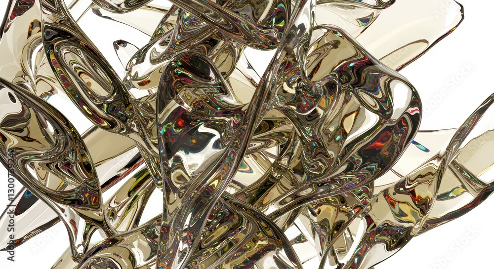 Poster glass abstractions with play of light create the effect of chromatic dispersion