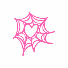 Obraz premium Cute Spiderweb with Heart