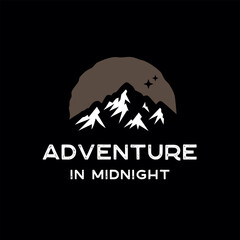 vintage rustic mouintain landscape for outdoor vacation adventure logo design