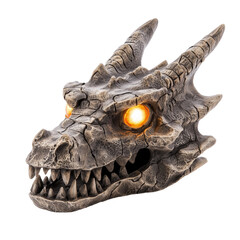 Naklejka premium Dragon skull with glowing eyes