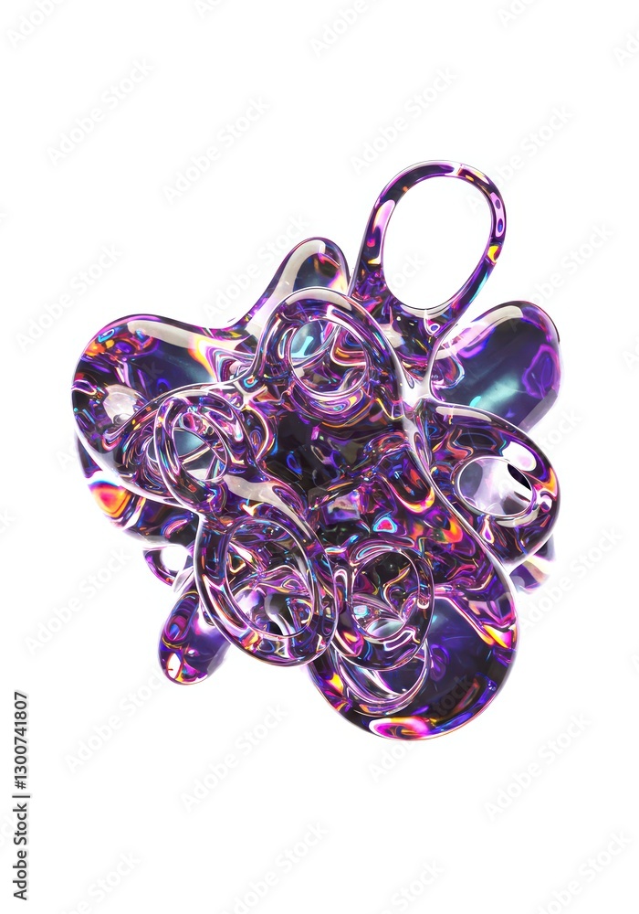 Poster glass abstractions with play of light create the effect of chromatic dispersion