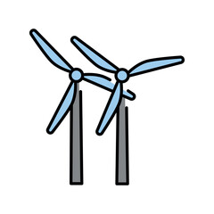 Wind energy color line icon.