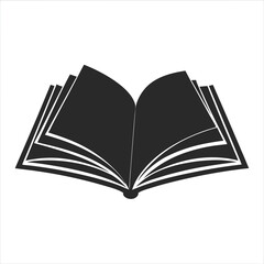 Reading book Silhouette vector illustration