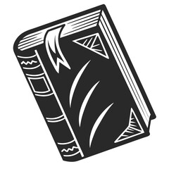 Reading book Silhouette vector illustration