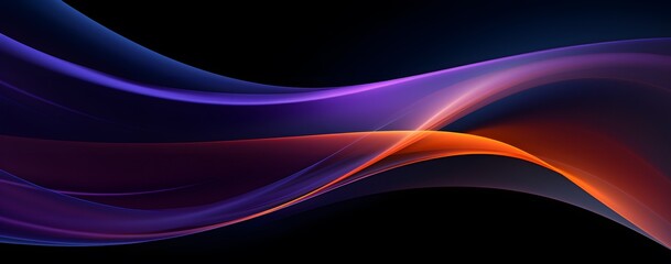 Naklejka premium Abstract blue and orange wave background. Dark purple and blue background with glowing wavy shape. 