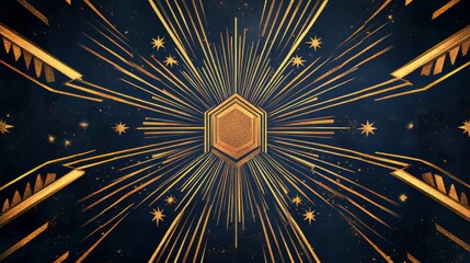 Retro graduation banner in dazzling art deco style celebrating academic achievements and timeless elegance