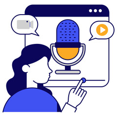 Trendy design icon of voice message