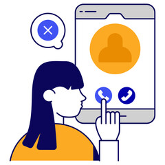 A unique design icon of mobile call