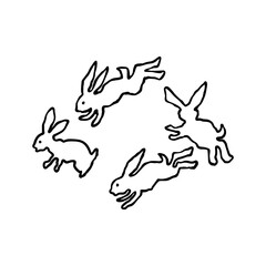 Cute Rabbit Hand Drawing Illustration
