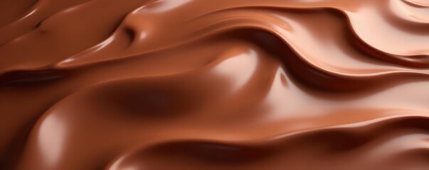 Fototapeta premium Melted milk chocolate cascades, forming elegant wavy patterns , background, stream, texture