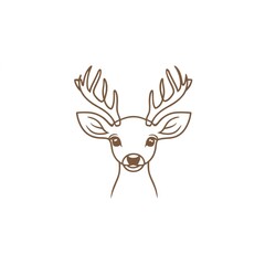 Elegant Minimalist Deer Head Logo Design: A charming, simple line art illustration of a deer's head, perfect for branding.