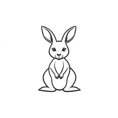 Fototapeta premium Adorable Bunny Line Art: A Minimalist Design Perfect for Handmade Gifts and Crafts
