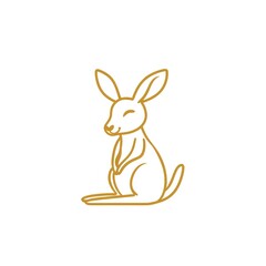 Fototapeta premium Adorable Golden Line Art Wallaby: A Minimalist Design, Perfect for Handmade Gift Logos and Branding.
