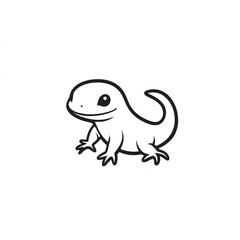 Fototapeta premium Adorable cartoon lizard, minimalist line art design. Perfect for kids' products or branding!