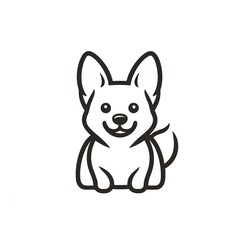 Adorable Puppy Line Art: A Minimalist, Happy Canine Logo Design, Perfect for Pet-Related Brands or Handmade Gifts.