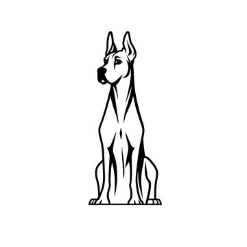 recommend clip art: Elegant Doberman Pinscher: A Minimalist Line Art Logo Design,  Perfect for Branding or Graphic Design Projects.